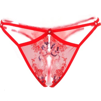 

Wire royal embroidered lace panties sexy transparent low-waist embroidery t female thong 1308R