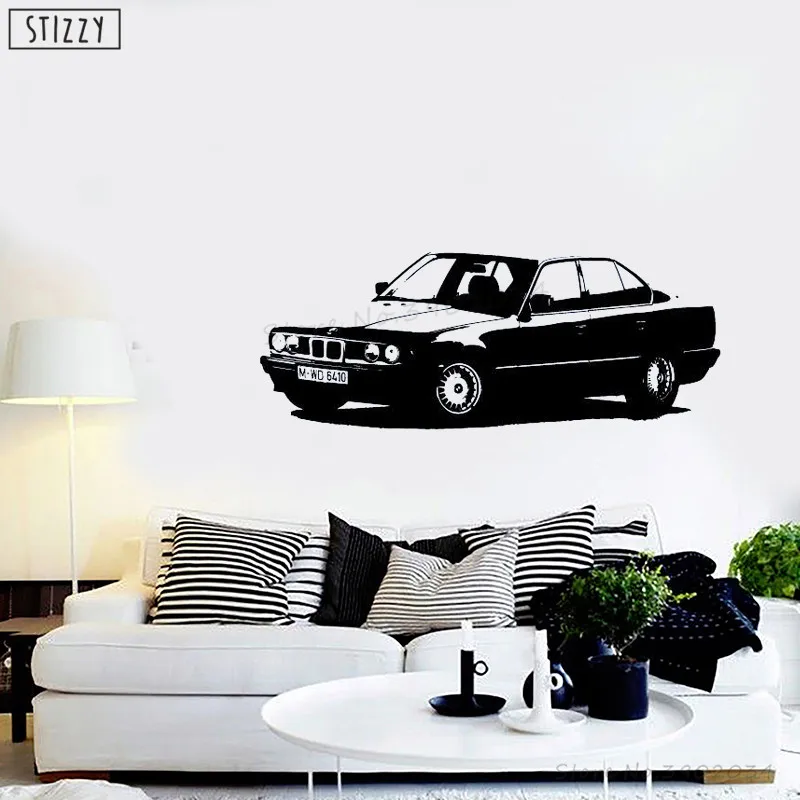 

STIZZY Wall Decal Old Car Pattern Vinyl Wall Sticker Window Decoration Accessories Livingroom Adhesive Home Decor Garage ArtB536