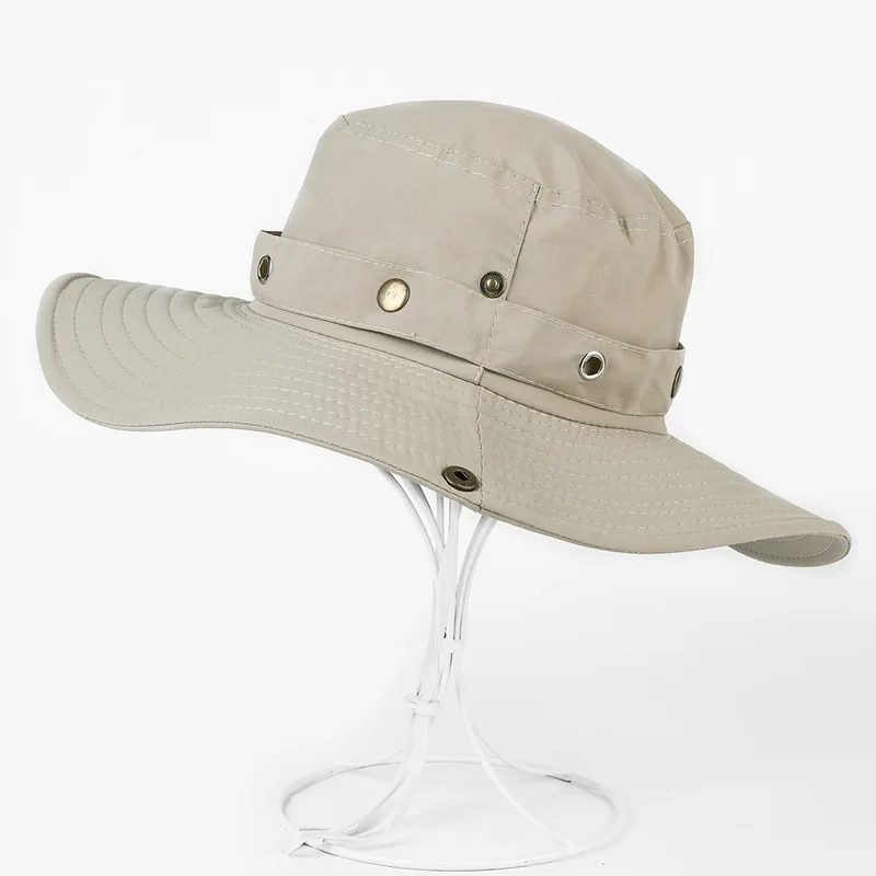 Men's Bob Summer Bucket Hats Outdoor Fishing Wide Brim Hat UV