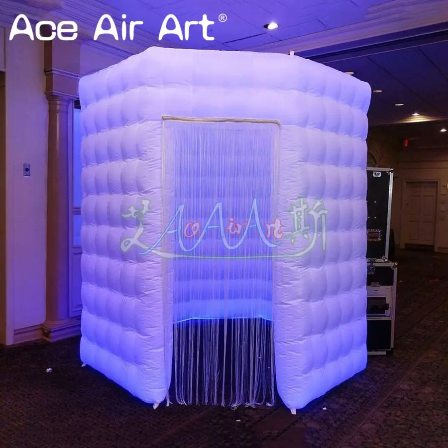 

Colorful octagon led lights inflatable photo booth enclosure,photo booth wall backdrop child toy tent for commercial parties