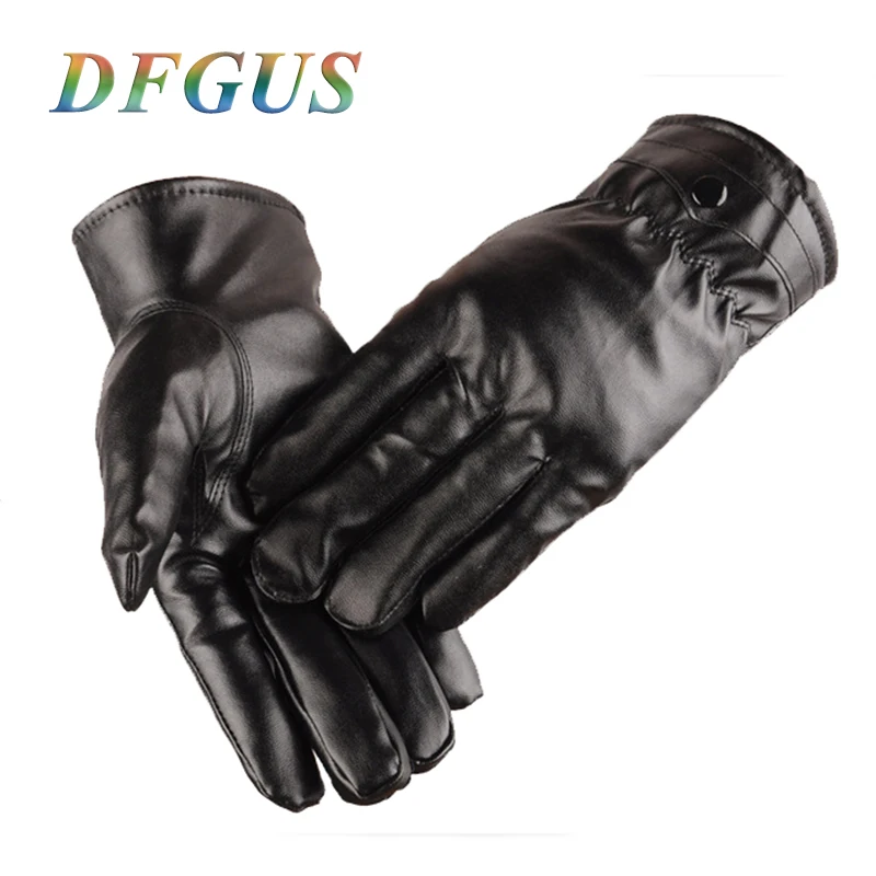 Зимние Guantes из искусственной кожи, теплые перчатки для мужчин, кожаные перчатки с сенсорным экраном, простые, предотвращающие холодные перчатки для езды для мужчин