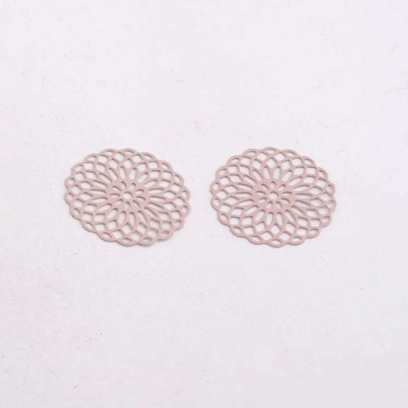 50 шт. AC2673 25 мм круглые подвески металлические ювелирные изделия филигранные серьги фурнитура