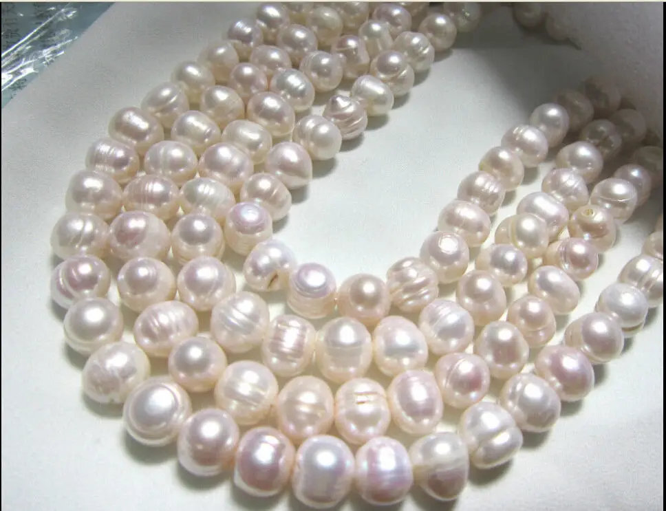 

70" chnatural 9-10mm Australian south sea white baroque pearl necklace AAA+002