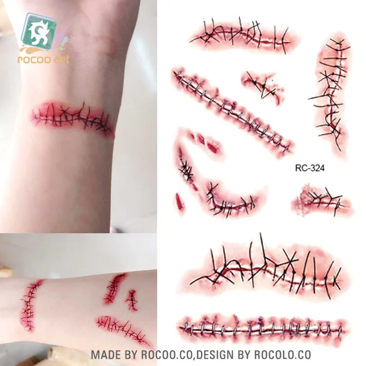 rc324horror fake woundskullblood halloween tattoos temporary body tattoos stickers 2016 - Halloween Fake Wounds rc324horror fake woundskullblood halloween tattoos temporary body tattoos stickers 2016 - Halloween Fake Wounds