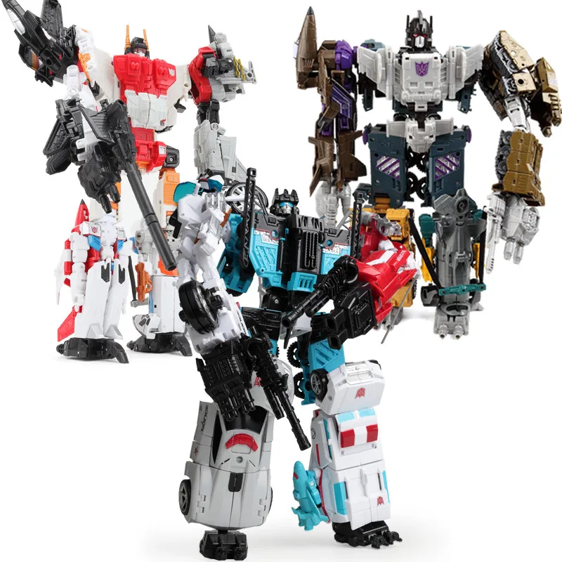

Haizhixing Big Size 5 IN 1 Anime Devastator Transformation Toy Robot Car Anime Action Figures Aircraft Motorcycle Model Kid boy