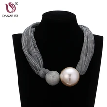 DANZE преувеличенное большое ожерелье с подвеской из искусственного жемчуга для женщин, готическое украшение из марлевого каната, массивные ювелирные изделия в стиле панк, чокеры