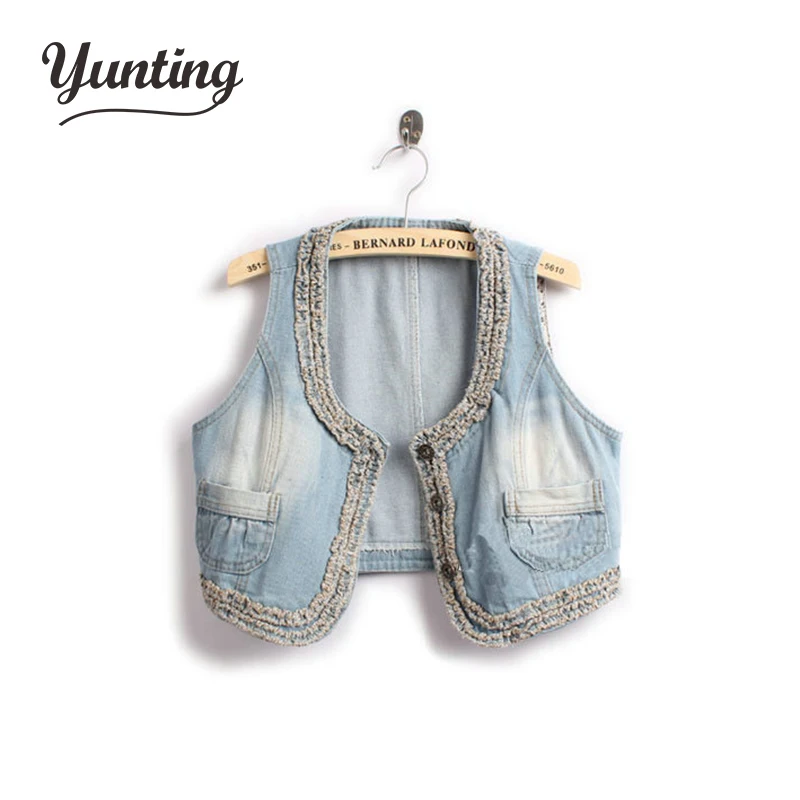 

Women's Retro Washed Sleeveless Personalized Cardigan Jeans Denim Vest Waistcoat Coat Jacket,free Size, Free Shipping