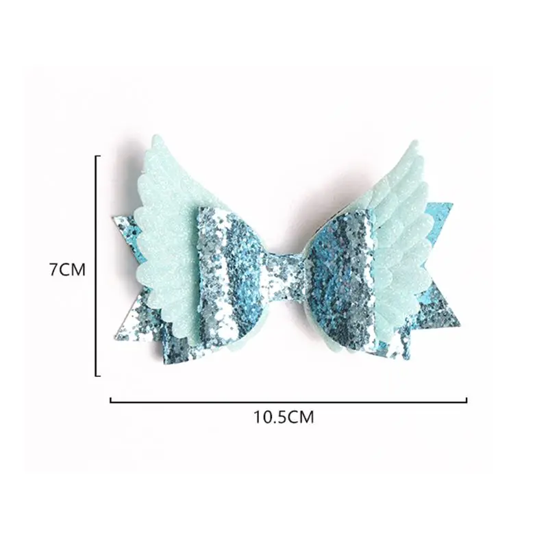 4 дюйма, крылья ангела, принцесса, заколки для волос для девочек, блестящие банты для волос с зажимом, для танцевальной вечеринки, бант для волос, заколка для волос для девочек, аксессуары для волос
