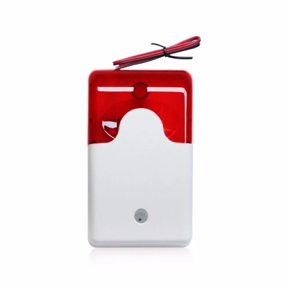 

Wired Strobe Siren Practical Alarm Strobe 12V Flashing Red Light Sound Siren Home Office Security Alarm System 110dB