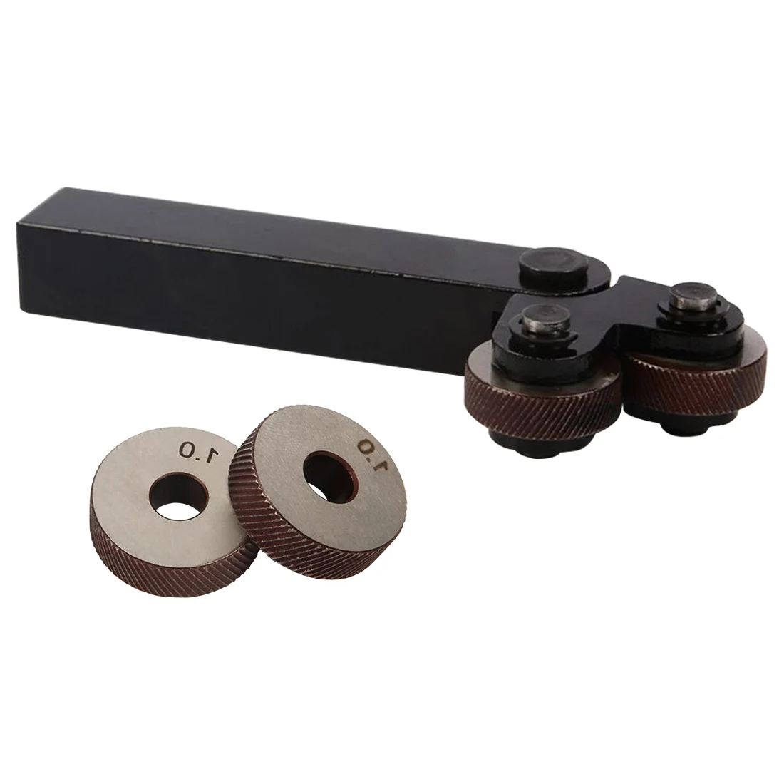 

Durable Single Wheel Straight Linear Knurling Tool 1.0mm Pitch 26mm Wheel Roller Tool Black