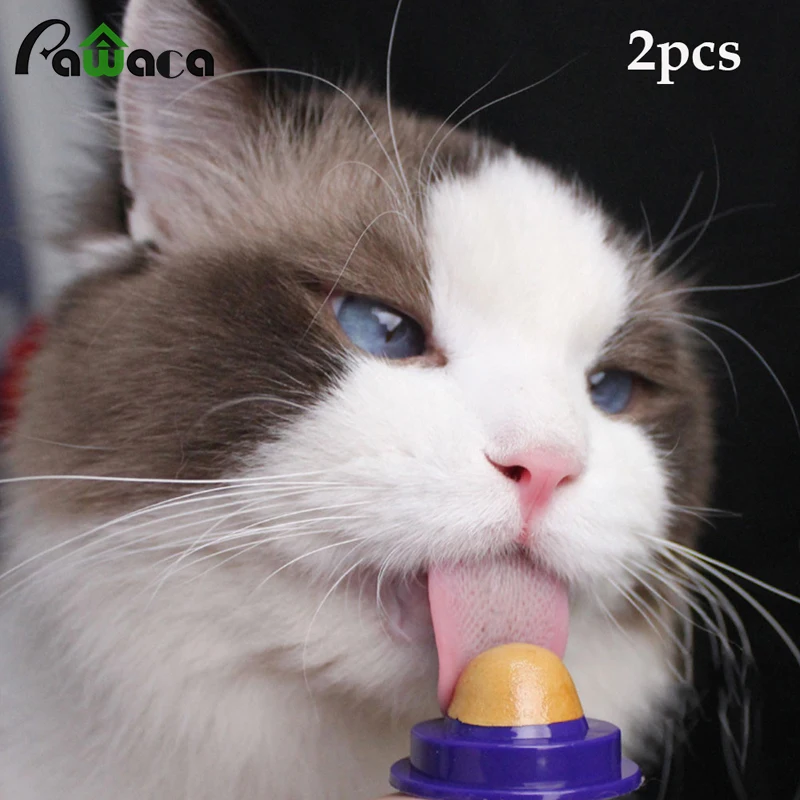 

2pcs Cat Solid Nutrition Gel Energy Ball Stick to the Wall Toy Catnip Sugar Ball with Nourishes Inside Cat Snacks Licking Snacks