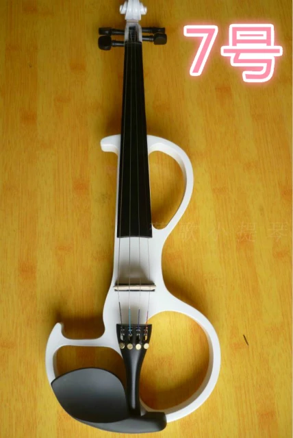 Cheap N7 High quality white color electric violin 4/4 violin handcraft violino Musical Instruments violin Brazil Wood bow