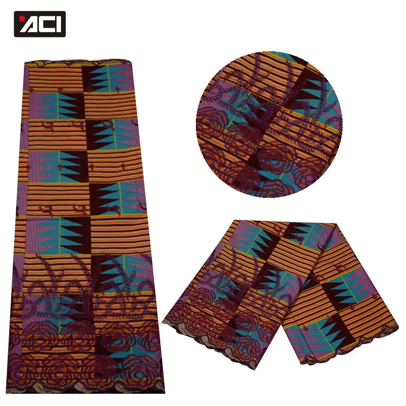

ACI Promotion African Wax Print Fabric Ankara Lace Hollandais Wax Tissu Africain Veritable Wax Hollandais African Wax Lace 6Yds