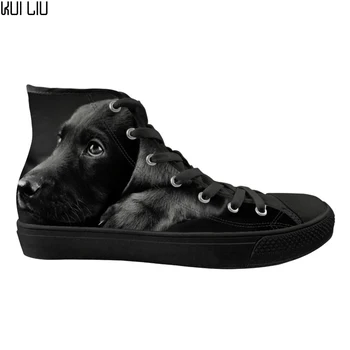 

Customized Fashion Labrador Printing Male Sneakers Classic High Top Men Vulcanized Shoes Man Comfortable Breathable Boy Shoes