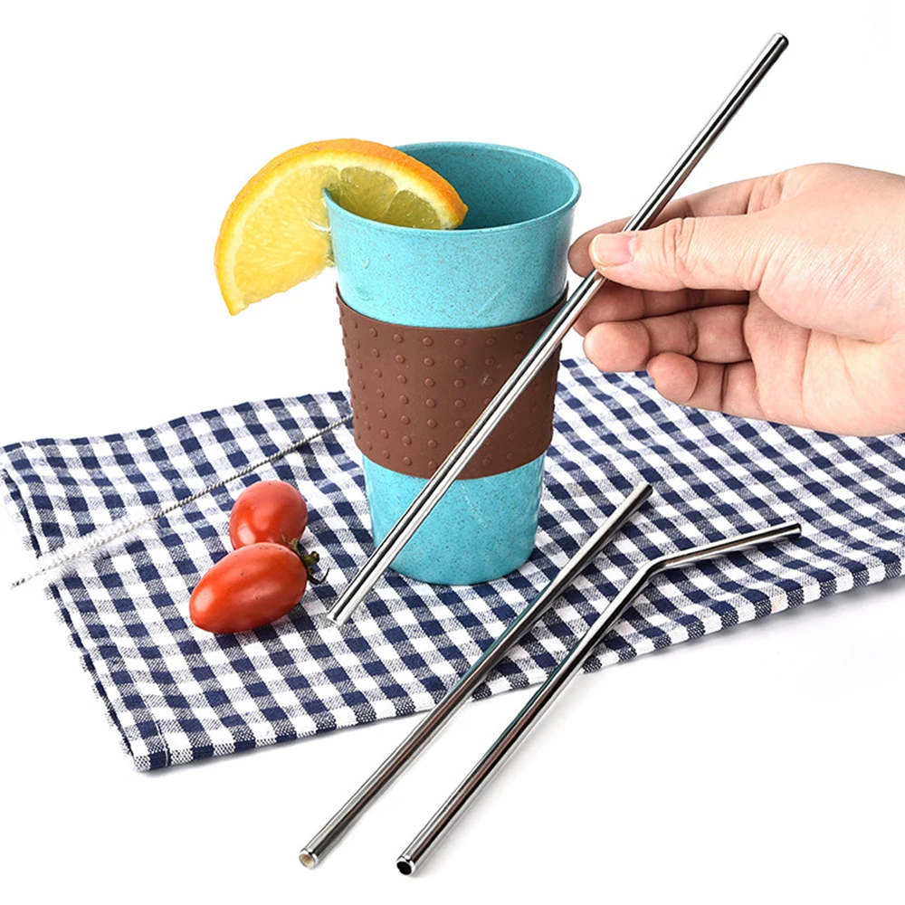 

3pcs Metal eco friendly Reusable Stainless Steel cocktail tubules durable Straw for beer Drinking homebrew beer brewing straws