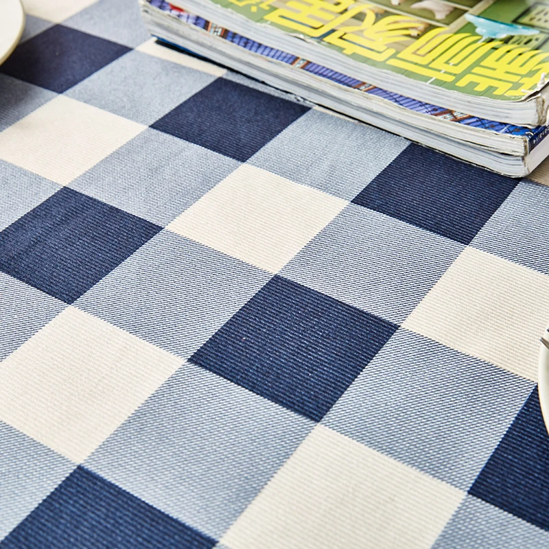 Plaid Table Cloth Modern Rectangle Table Cover Blue&White Tablecloth Home Kitchen Decoration For Party Mantel Mesa Home Decor