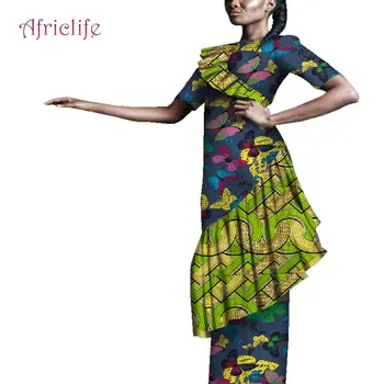 

African Bazin Women Clothing Slim Dresses Traditional Style 2020 New Design African Clothes for Women WY4627