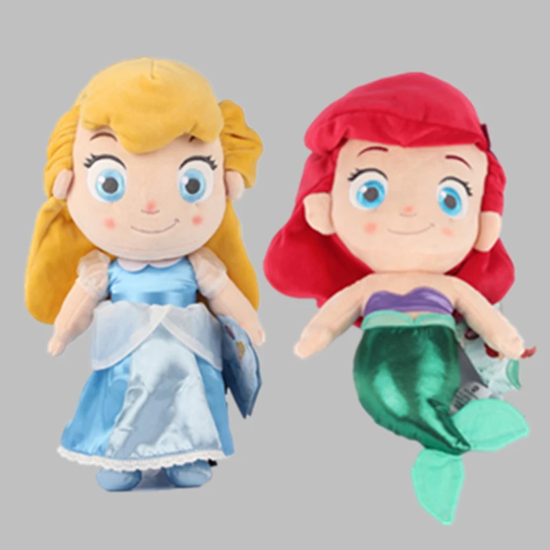 Плюшевые игрушки Disney принцесса Золушка Русалка мягкие куклы для девочек детские