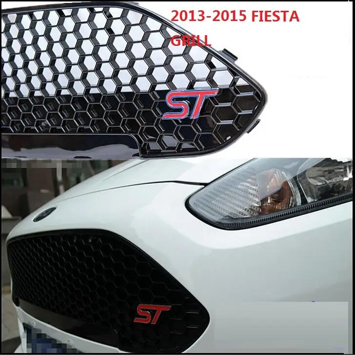 OWN DESIGN MODIFIED car styling front Racing grill for FIESTA ABS black front ST grille trim for