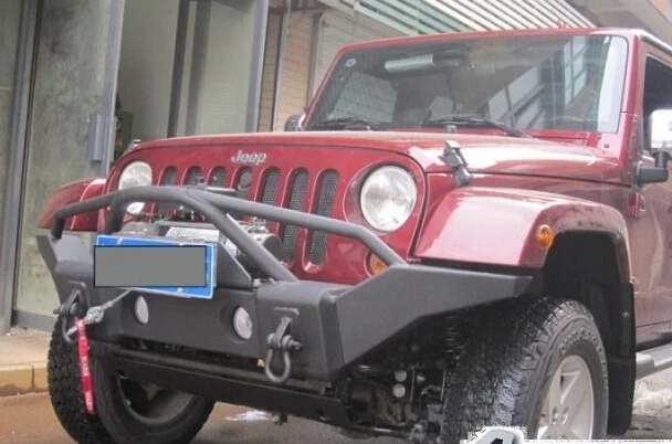 Для Jeep JK Wrangler спереди Stinger бампер, черное покрытие, скальный гусеничный спереди Бампер, JK Wrangler изменения части