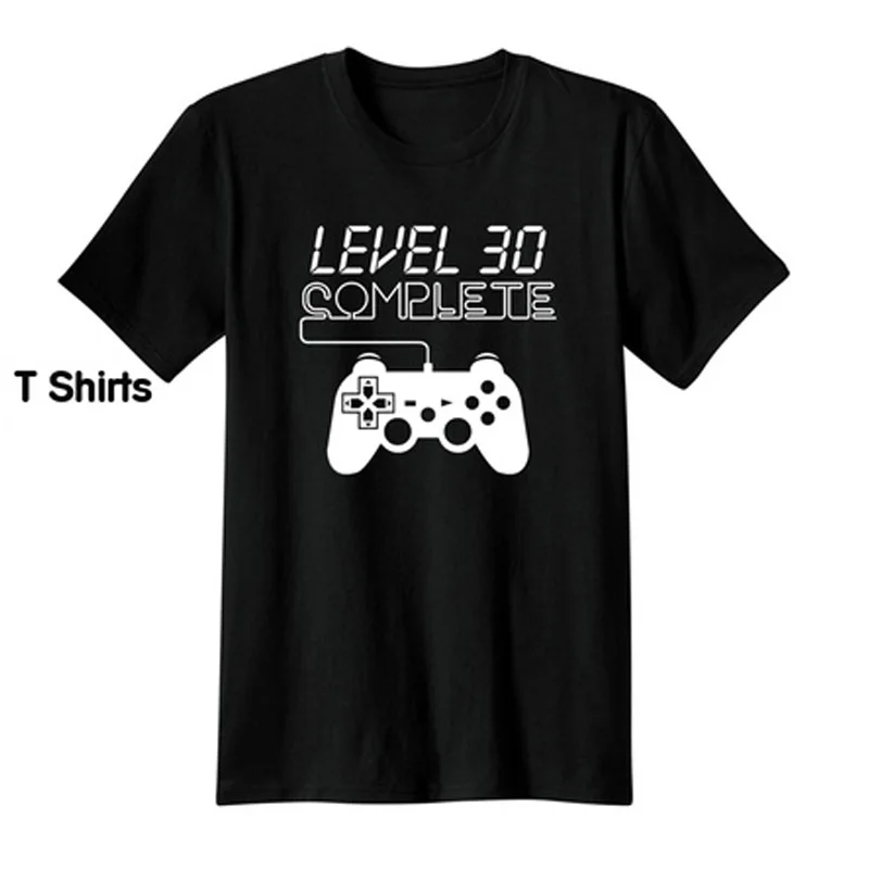 Level 30 Complete funny Gaming T Shirts Casual Apparel Tops Tees game of black men's t shirt cotton short sleeve | Мужская одежда