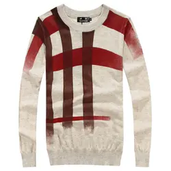 Одежда высшего качества Для мужчин с пуловер с принтом Рождественский свитер Британский ретро Для мужчин бренда Повседневное стройная