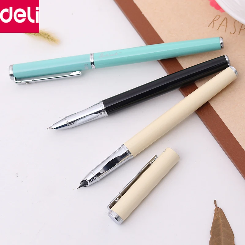 Deli Stationery Metal Erasable Fountain Pen with Ink Sac for Kids
