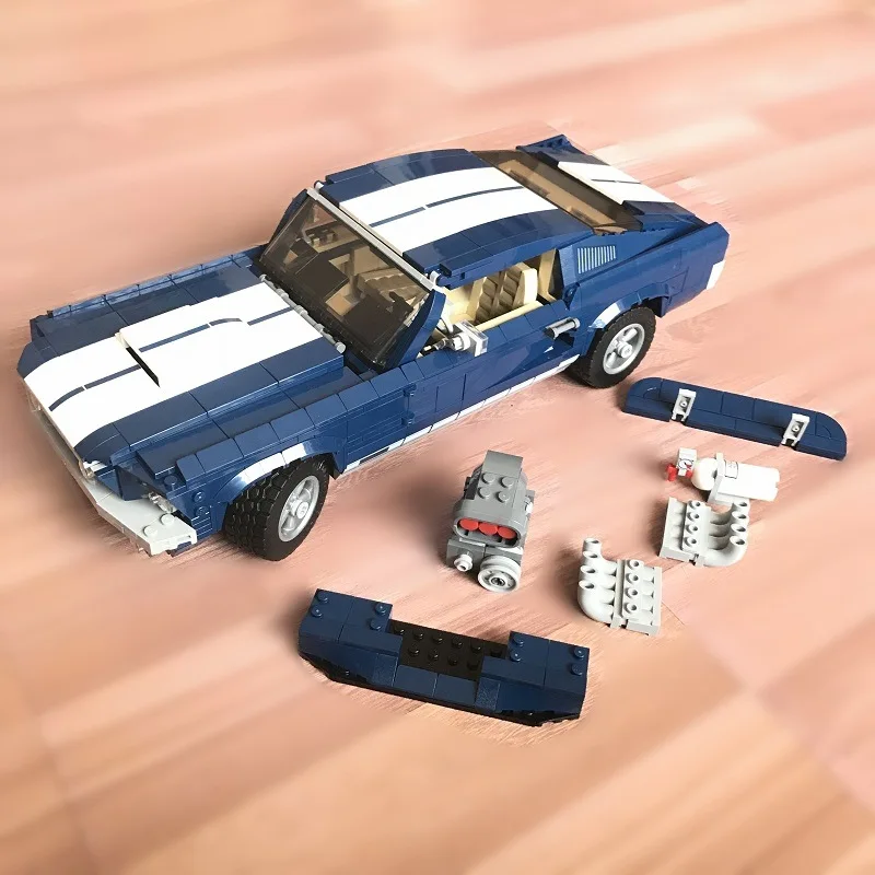 Цена 21047 создатель эксперт Ford Mustang мышечная Гоночная машина 1967 GT500 10265 строительные блоки кирпичи игрушки подарок