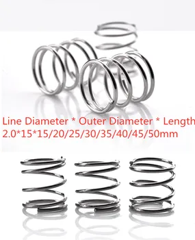 

10pc Micro Stainless Steel Spring Compression 2.0 * Outer Diameter 15 * Length 15-50