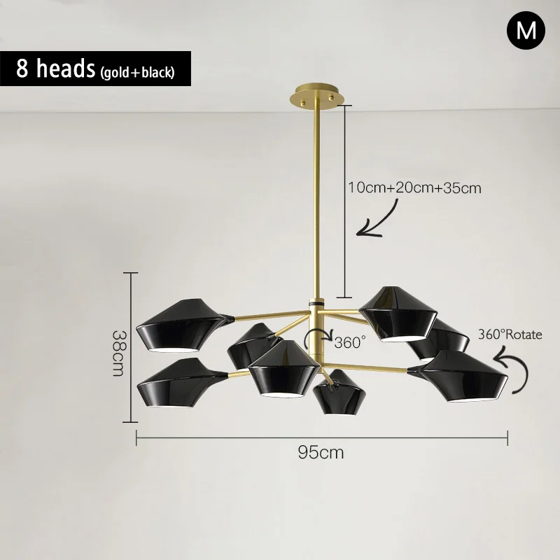 Скандинавский пост-современный минималистичный подвесной светильник для гостиной Кабинета креативная индивидуальность атмосфера светодиодные подвесные светильники - Цвет корпуса: 8 heads 01
