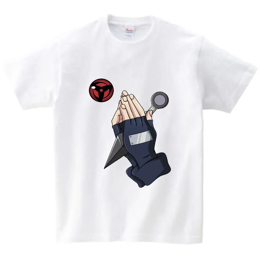 white childreT-shirt Летняя Детская футболка с аниме детская футболка «Узумаки Наруто» Модная брендовая одежда футболки с короткими рукавами для мальчиков и девочек в стиле хип-хоп - Цвет: white childreT-shirt