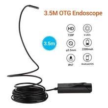 5,5 мм 5 м OTG Эндоскоп змея трубка бороскоп Инспекционная камера видео IP67 Водонепроницаемый 2MP 720P 6LED Micro USB для Android IOS