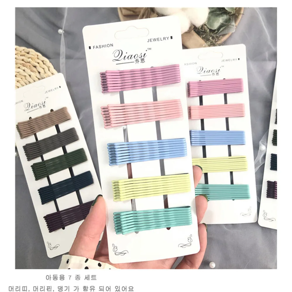 

Fashion 40pcs Hair Clips Wave Flat Curved Hairpin Styling Metal Barrette Candy Color Bobby Pins for Women Girls Hair Accessories