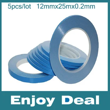 

5pcs/lot 12mmx25mx0.2mm Transfer Tape Double Sided Thermal Conductive Adhesive tape Chip PCB LED Heatsink thermal tape