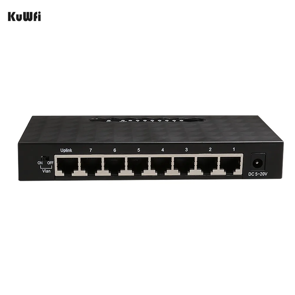 Умный гигабитный коммутатор KuWFi 8 портов 10/100/1000 Ethernet сетевой концентратор Lan
