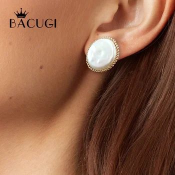 

2019 New White Natural Fresh Water Baroque Pearls Round Circle Drop Earrings For Women Engagement Bohemia Earrings
