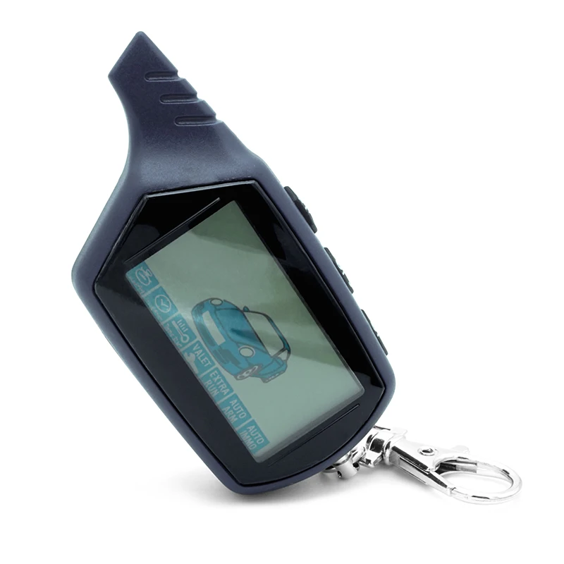 

B9 2-way LCD Remote Control Key Fob Chain Keychain Russian Vehicle Security 2 Way Car Alarm System Starline B9 Car Keychain LCD