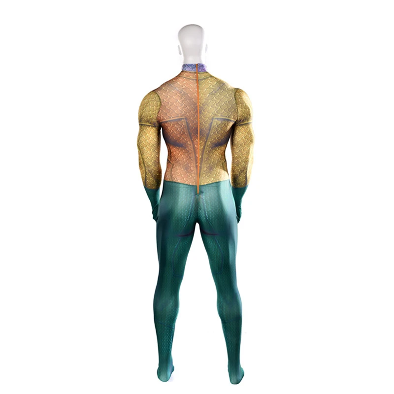  Anime DC Comic Aquaman Flesh Gold Sea King Cosplay Zentai Costume Saint Leotard Game Show Props Cos