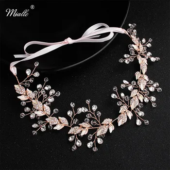 

Miallo 2019 Newest Rose Gold Color Leaves Handmade Hair Vine Rhinestone Wedding Hair Accessories Jewelry Bridal Headbands Tiaras