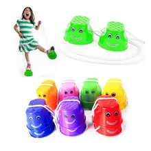 

1 Pair Children Outdoor Plastic Balance Training Smile Face Jumping Stilts Shoes Walker Toy Fun Sport Toys Gift For Kids