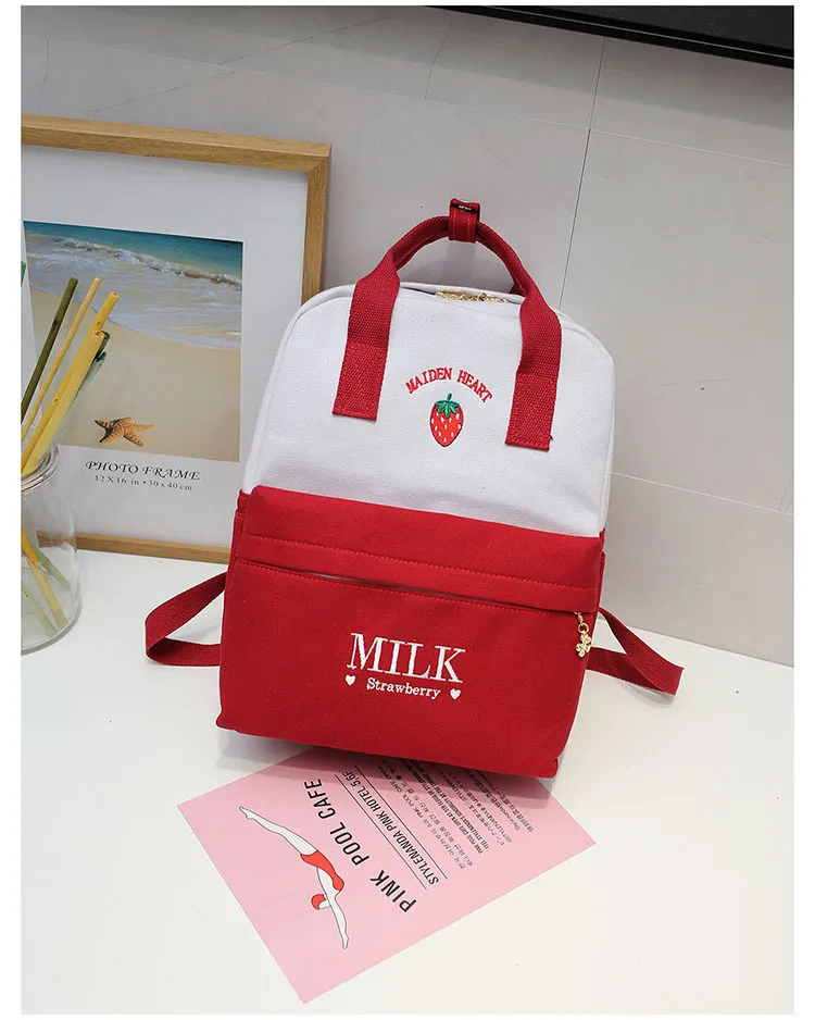 Модные японские милые для фруктов, молока школьные сумки мягкие парусиновые рюкзаки 2019 Новое поступление женские студенческие школьные