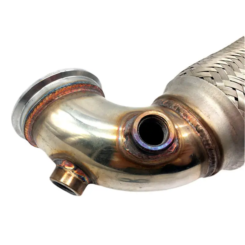 Garrett 2 5 &quotV Band Downpipe низкопрофильный 90 градусов w/Flex bellow + O2 труба из нержавеющей