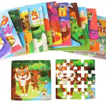 12 шт. деревянный 3D животных головоломки Китайский знаки Зодиака Подвески для распознавания головоломка для детей Монтессори развивающие игры ребенка