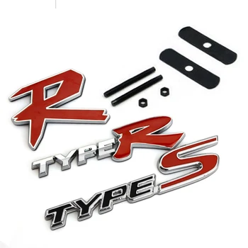 

3D TYPER TYPE R Racing Emblem Badge Logo Decal Sticker Stickers TYPES TYPE S Metal Front Grill Grille Badge Emblem For HONDA KIA