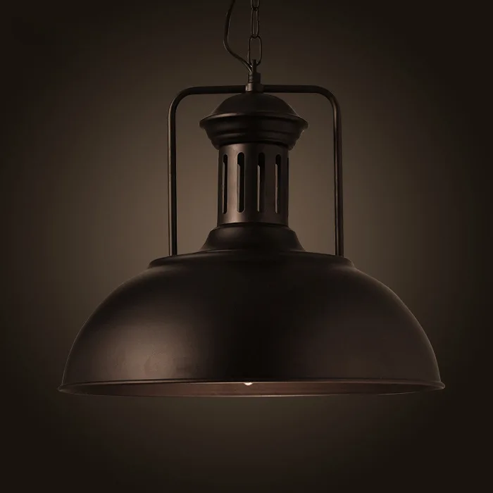 A Black 42cm Винтаж Ретро Pandant свет светодиодный Утюг промышленных кулон лампа, подвесной светильник для освещение для дома, ресторана светильники Avize E27 110 V 220 V - Цвет корпуса: A Black 42cm