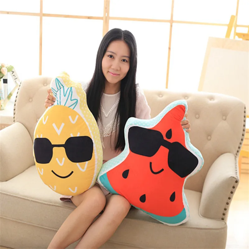 High Quality Fruits Plush Pillow Watermelon Pineapple Creative Stuffed