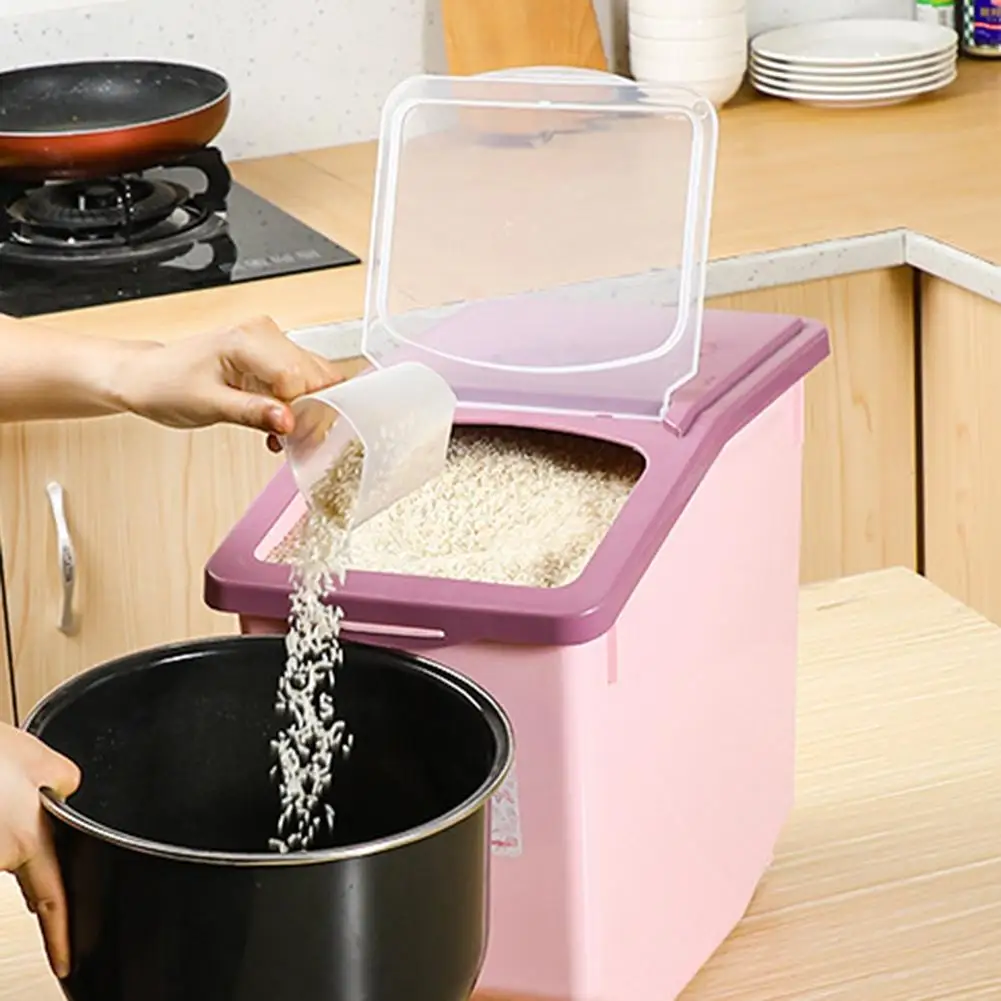 Storage Box 5kg 10kg 15kg Plastic Sealed Moisture-proof Container With Large Capacity Rice Dried Food Cereal Dispenser Organizer