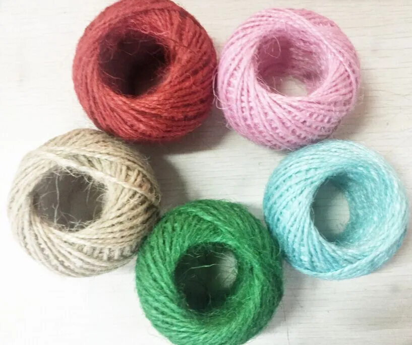 

Portbable 30 Meter Natural Sisal 2mm Rustic Tags Wrap Wedding Decoration Crafts Twisted Rope String Cord Events Party Supplies