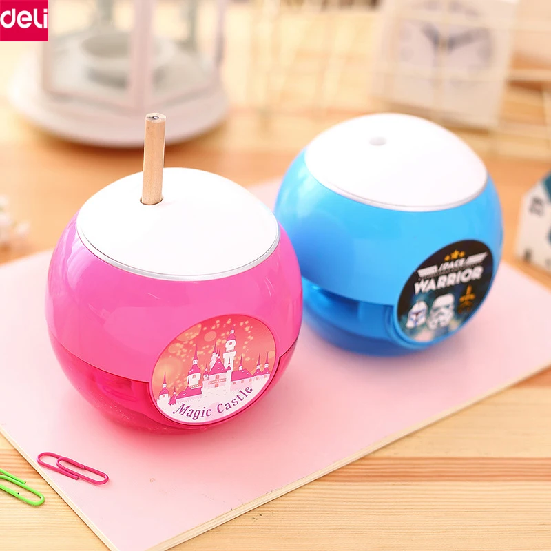 

Deli Electric Pencil Sharpener Automatic Electric Colored Pen Sharpeners for Students Teachers Cute Stationery Office School