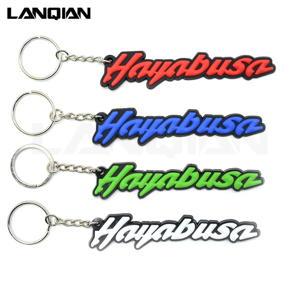 

3 colors optional motorbike accessories 3D soft rubber motorcycle key ring blue motorbike keychain for all suzuki hayabusa model